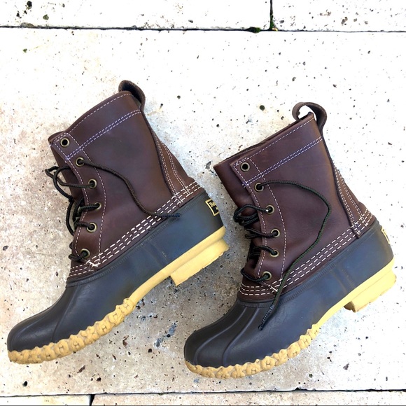LL Bean Brown Duck Boots Kids Size 2 - Picture 2 of 8